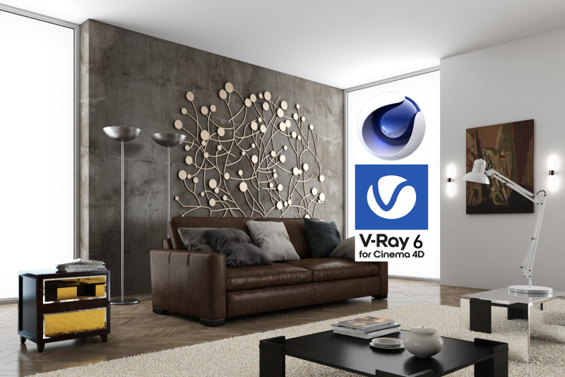 Living room 06 Vray6 - C4D 3D 모델 .c4d .max .obj .3ds .fbx .stl .blend