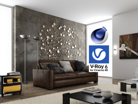 Living room 06 Vray6 - C4D 3D-Modell