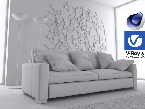 Living room 06 Vray6 - C4D 3D 모델