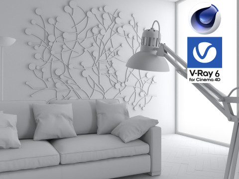 Living room 06 Vray6 - C4D 3D 모델