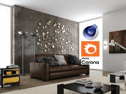 Living room 06 Corona - C4D Modelo 3D