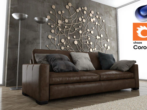 Living room 06 Corona - C4D 3D Model