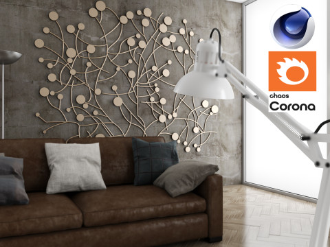 Living room 06 Corona - C4D 3D Модель