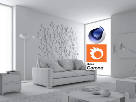 Living room 06 Corona - C4D 3D Model