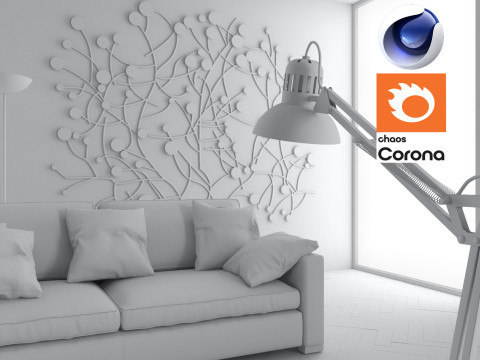 Living room 06 Corona - C4D 3D Модель