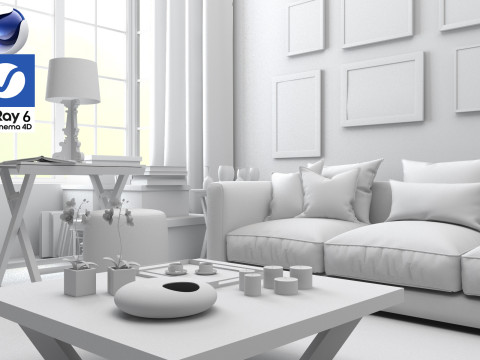 Living room 08 Vray6 - C4D Model 3D