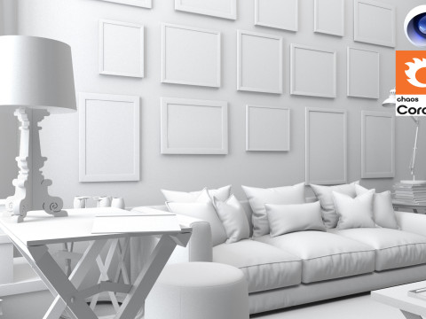 Living room 08 Corona - C4D Modèle 3D