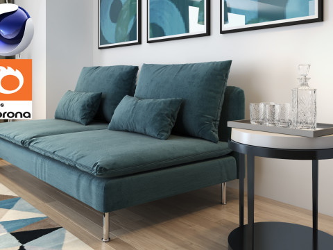Living room 10 Corona - C4D 3D Model
