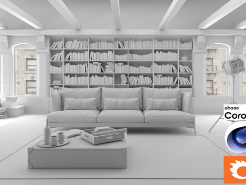 Living room 04 Corona - C4D 3D मॉडल