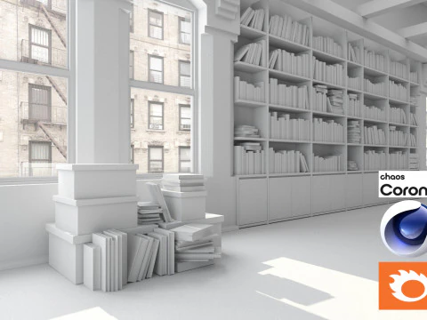 Living room 04 Corona - C4D 3D Model