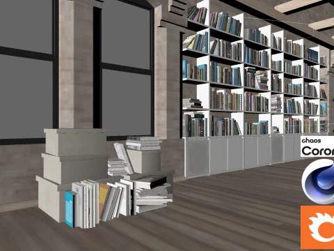 Living room 04 Corona - C4D 3D Model