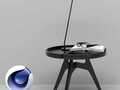 Table and Lamp - Vray6 - C4D 3D Model