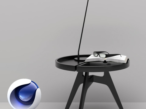 Table and Lamp - Corona - C4D 3D Model