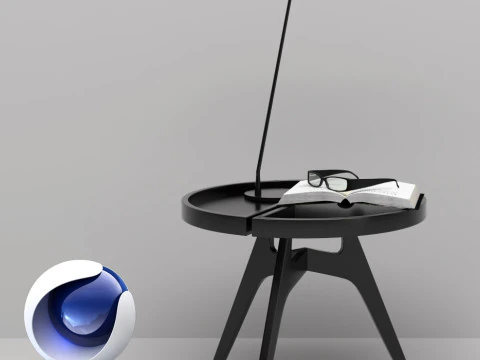 Stół i Lampa - Corona - C4D Model 3D