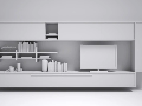 Equipped Wall - Corona - C4D 3D Model