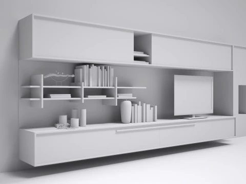 Equipped Wall - Corona - C4D 3D Model