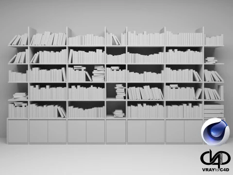 Bookshelf - Vray6 - C4D 3D Model
