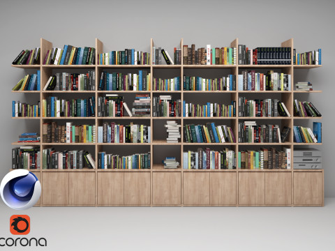Bookshelf - Corona - C4D 3D Model