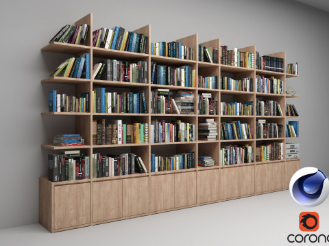 Bookshelf - Corona - C4D 3D मॉडल