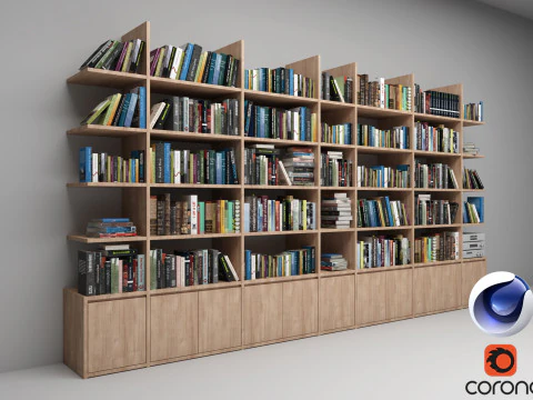 Bookshelf - Corona - C4D 3D Model