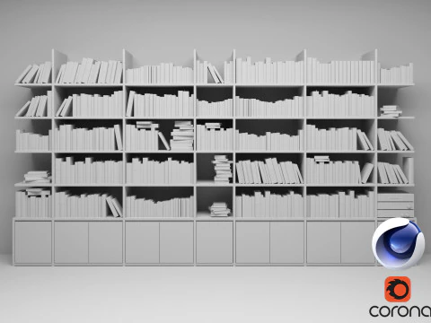 Bookshelf - Corona - C4D 3D Model