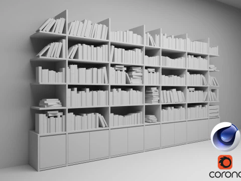 Bookshelf - Corona - C4D 3D Model