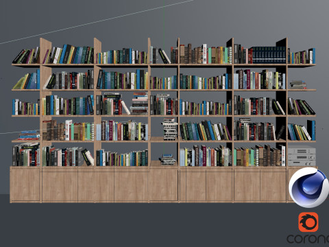 Bookshelf - Corona - C4D 3D मॉडल