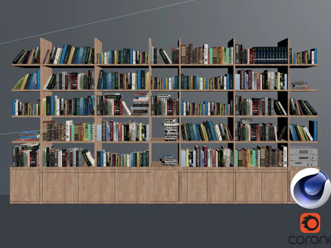 Bookshelf - Corona - C4D 3D Model