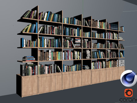 Bookshelf - Corona - C4D 3D मॉडल