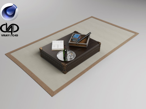 Carpet and Table - Vray6 - C4D Modelo 3D