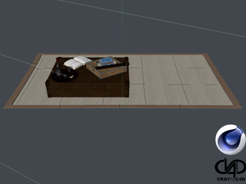 Carpet and Table - Vray6 - C4D Modelo 3D
