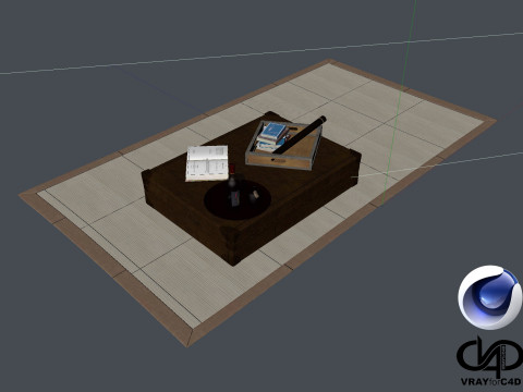 Carpet and Table - Vray6 - C4D Modelo 3D