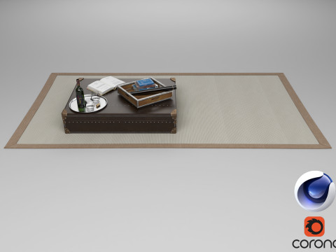 Carpet and Table - Corona - C4D 3D Model