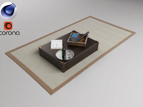 Carpet and Table - Corona - C4D Modelo 3D