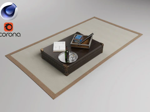 Carpet and Table - Corona - C4D 3D Model