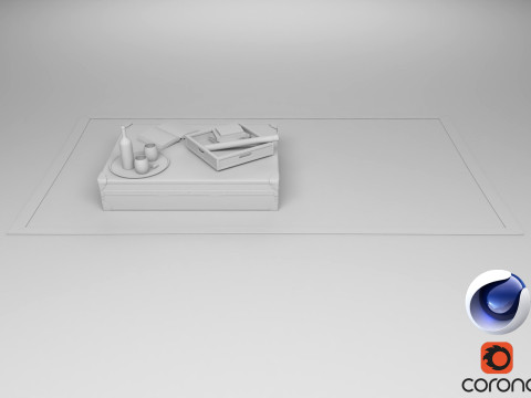 Carpet and Table - Corona - C4D Modelo 3D