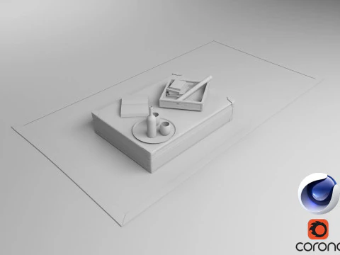 Carpet and Table - Corona - C4D 3D Model