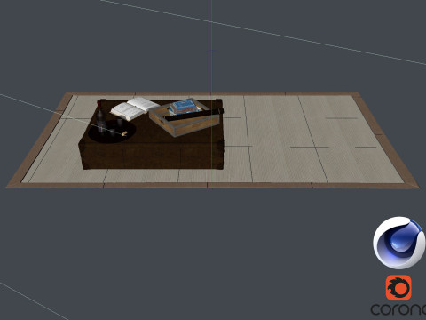 Carpet and Table - Corona - C4D Modelo 3D