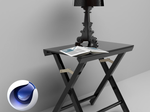 Table and Lamp 2 - Vray6 - C4D 3D Model
