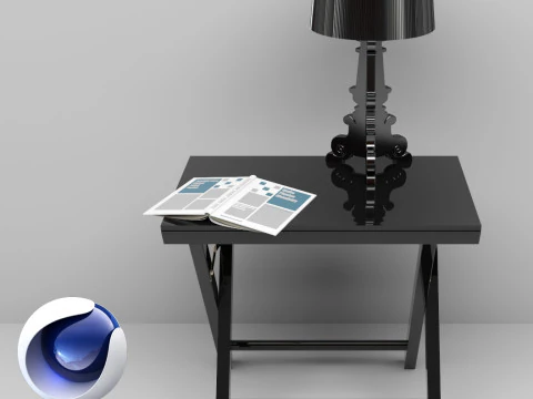 Table and Lamp 2 - Vray6 - C4D 3D Model
