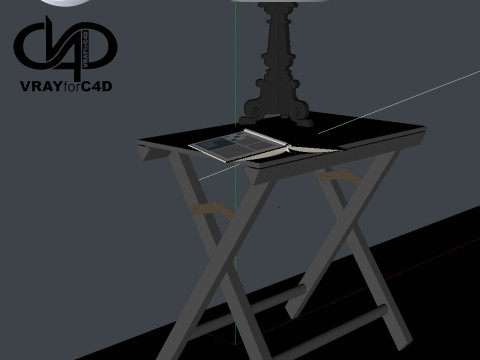 Table and Lamp 2 - Vray6 - C4D Modelo 3D