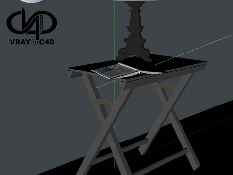 Table and Lamp 2 - Vray6 - C4D 3D Model