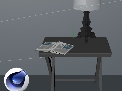 Table and Lamp 2 - Vray6 - C4D Modelo 3D
