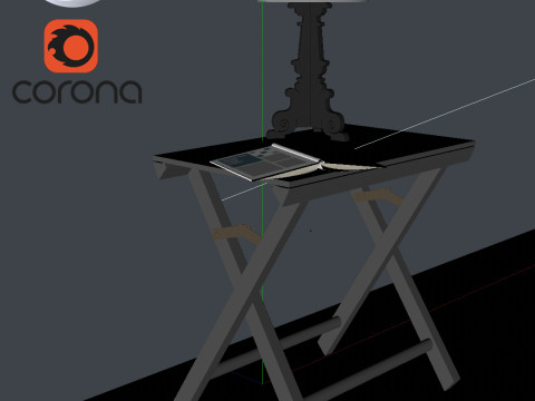 Table and Lamp 2 - Corona - C4D 3D 模型
