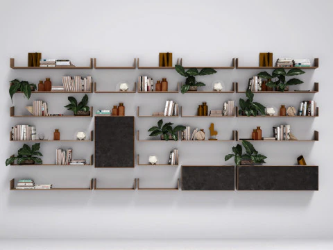 Wyposażona ściana 2 - Vray6 - C4D Model 3D