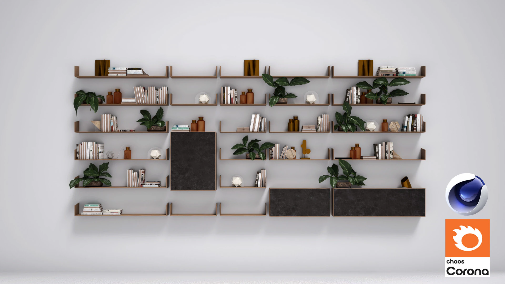 Equipped Wall 2 - Corona - C4D 3D Model .c4d .max .obj .3ds .fbx .stl .blend