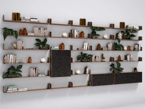 Equipped Wall 2 - Corona - C4D 3D Model