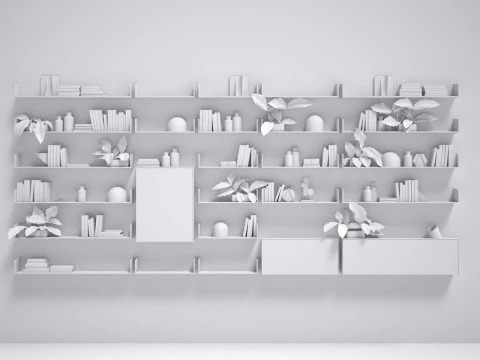 Equipped Wall 2 - Corona - C4D 3D Model