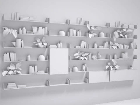 Equipped Wall 2 - Corona - C4D 3D Model