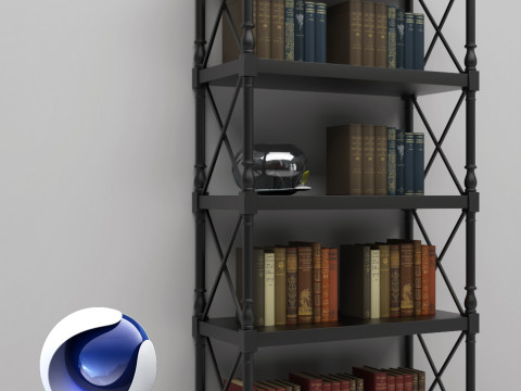 Bookshelf 2 - Vray6 - C4D 3D Model